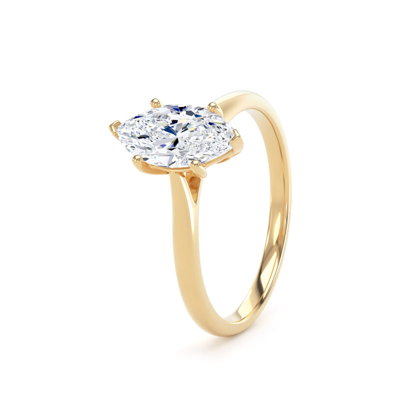 Poppy Marquise Cut Engagement Ring in 18ct Yellow Gold