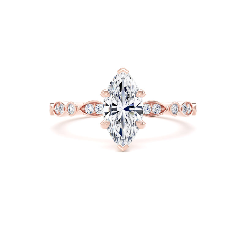Star Marquise Cut Engagement Ring in 18ct Rose Gold