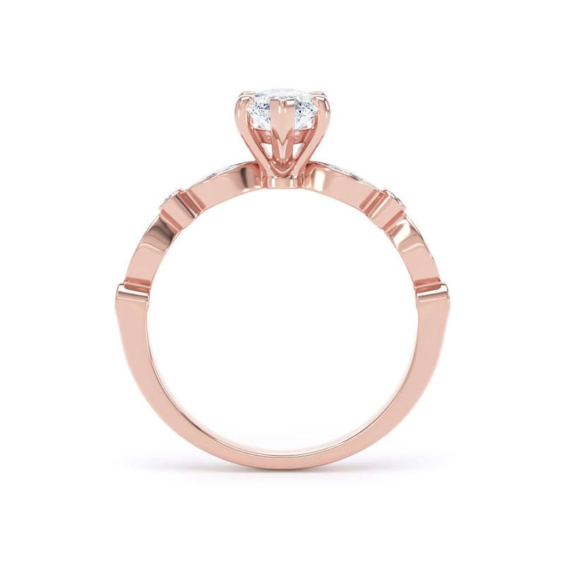 Star Marquise Cut Engagement Ring in 9ct Rose Gold