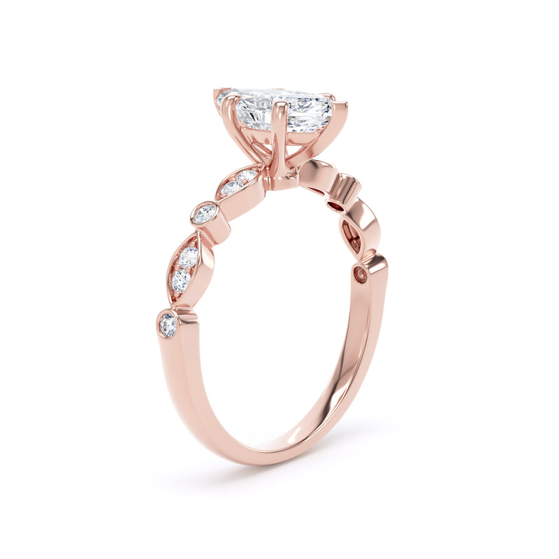 Star Marquise Cut Engagement Ring in 18ct Rose Gold