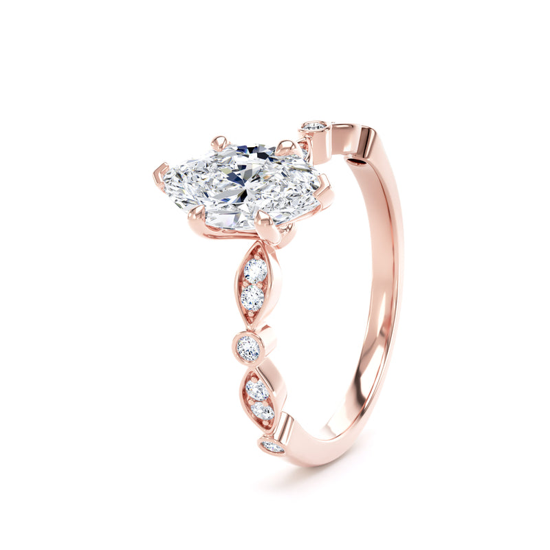 Star Marquise Cut Engagement Ring in 18ct Rose Gold