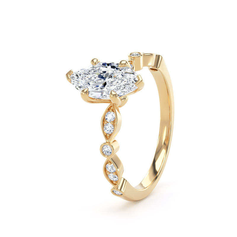 Star Marquise Cut Engagement Ring in 9ct Yellow Gold