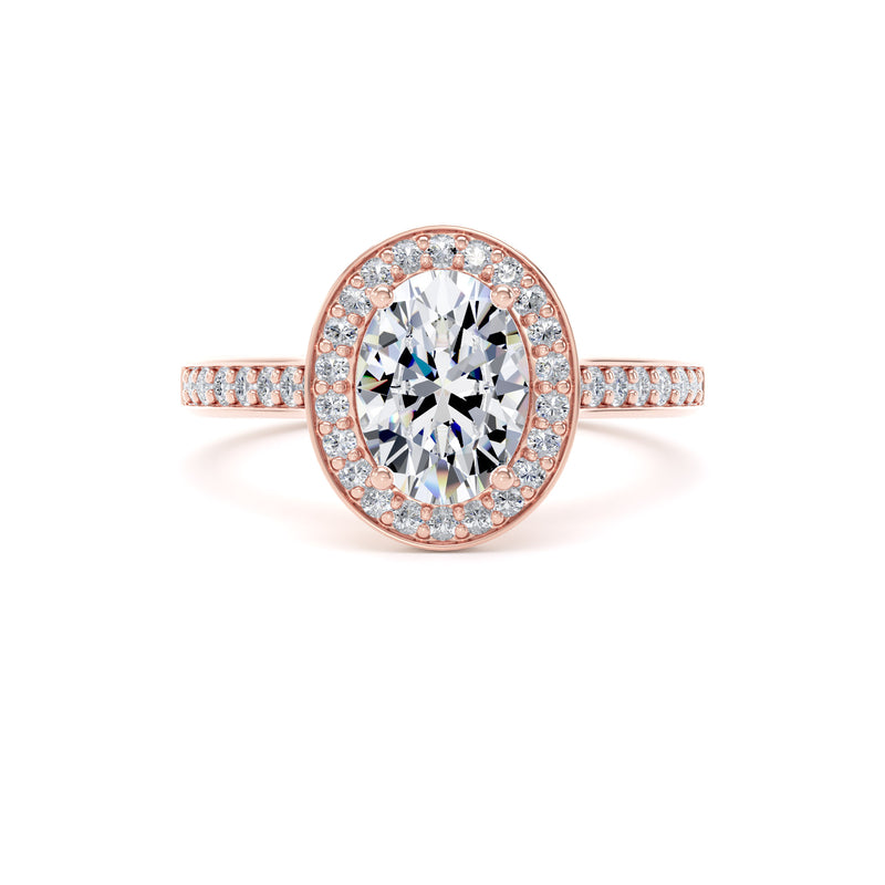 Paige Oval Cut Engagement Ring in 18ct Rose Gold
