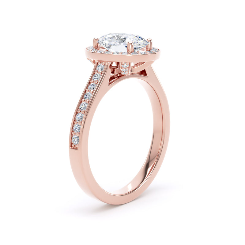 Paige Oval Cut Engagement Ring in 9ct Rose Gold
