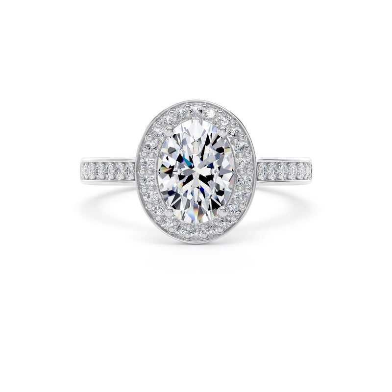 Paige Oval Cut Engagement Ring in 18ct White Gold