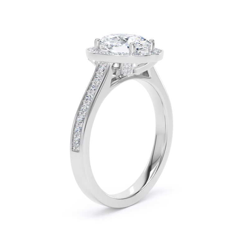 Paige Oval Cut Engagement Ring in 18ct White Gold
