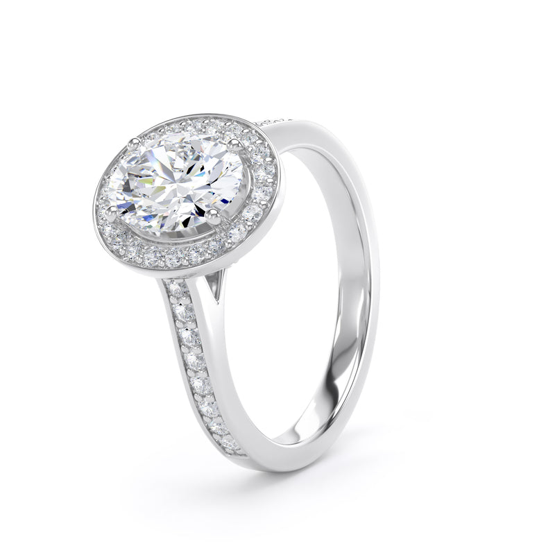 Paige Oval Cut Engagement Ring in 18ct White Gold