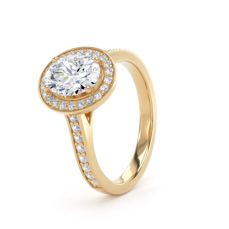 Paige Oval Cut Engagement Ring in 9ct Yellow Gold