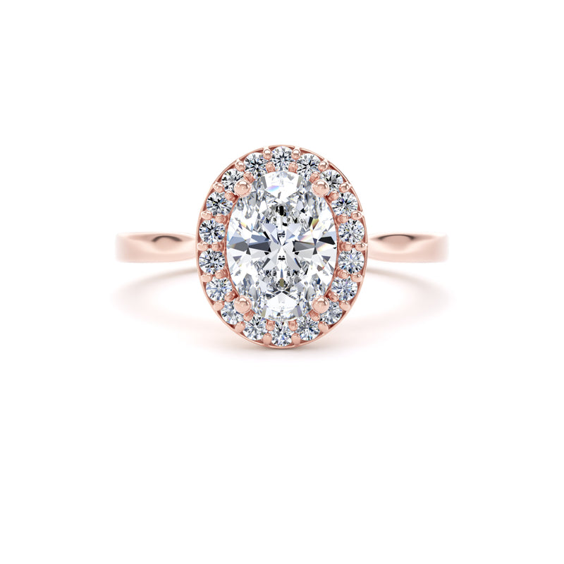 Selene Oval Cut Engagement Ring in 18ct Rose Gold