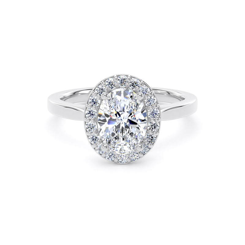 Selene Oval Cut Engagement Ring in 9ct White Gold