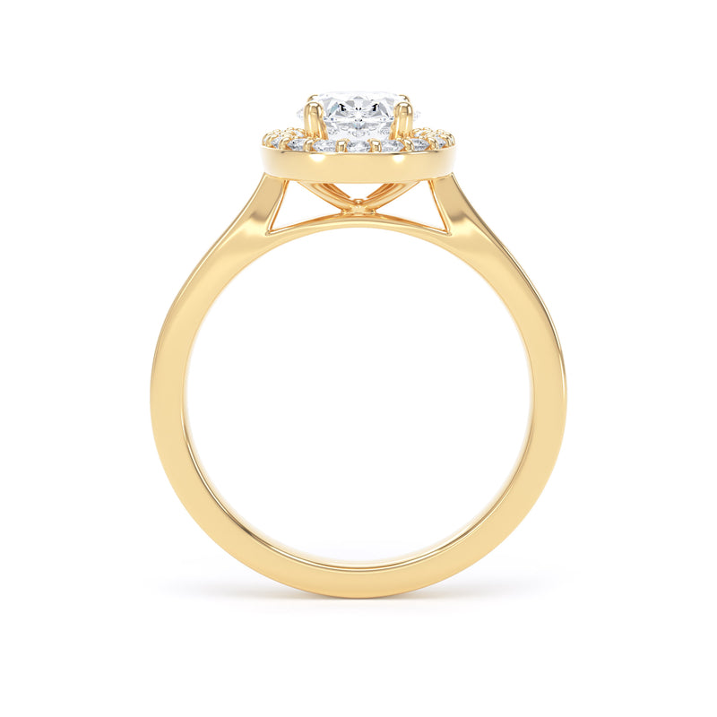 Selene Oval Cut Engagement Ring in 18ct Yellow Gold
