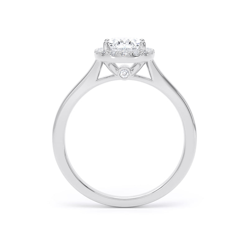 Olive Oval Cut Engagement Ring in 18ct White Gold