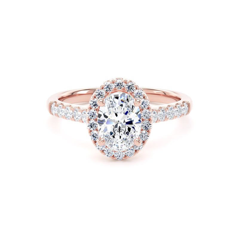 Nora Oval Cut Engagement Ring in 18ct Rose Gold