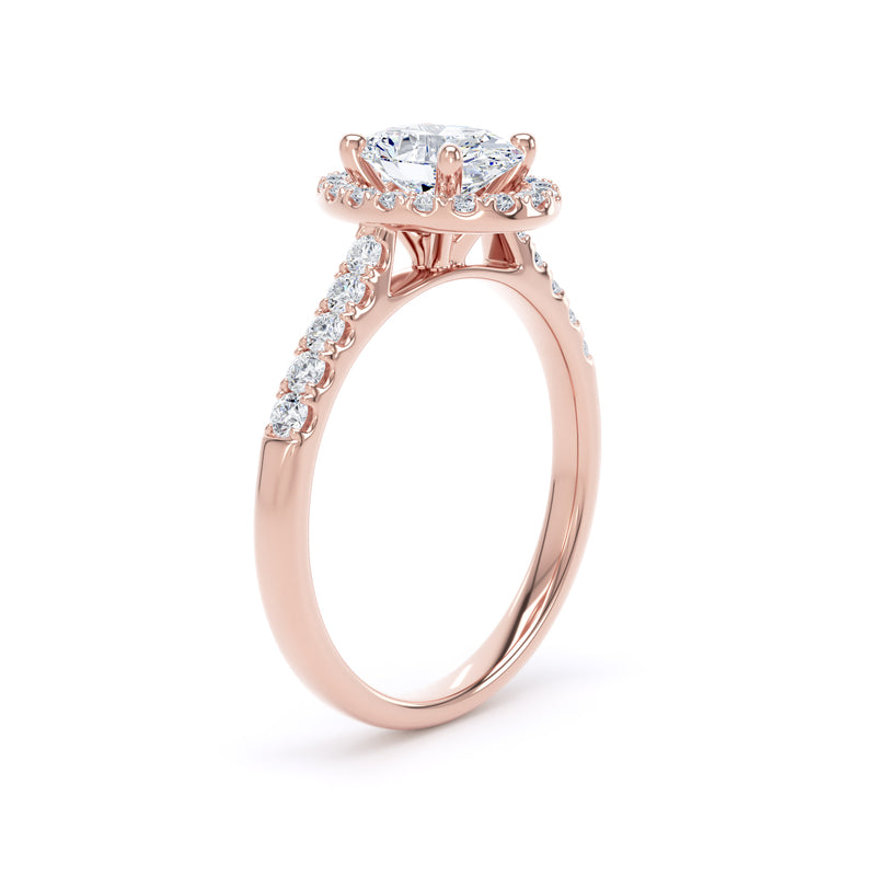 Nora Oval Cut Engagement Ring in 18ct Rose Gold