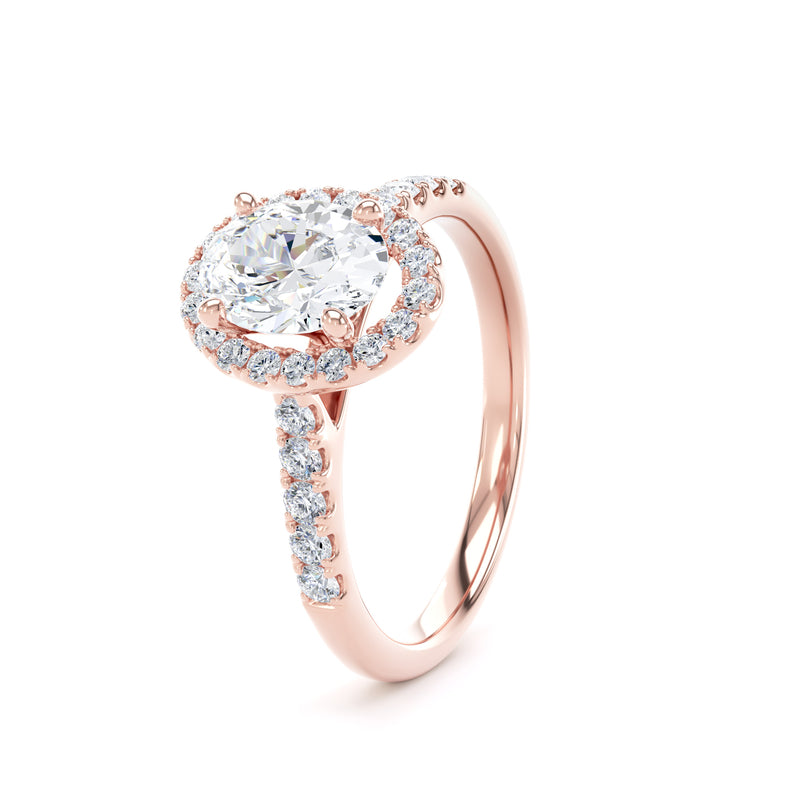 Nora Oval Cut Engagement Ring in 18ct Rose Gold