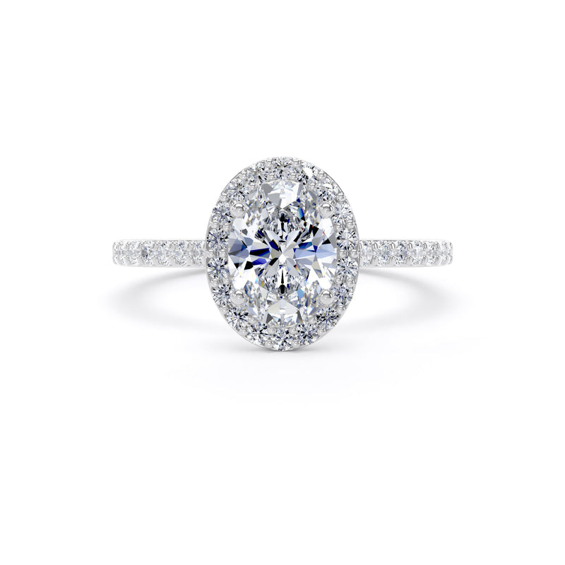 Noa Oval Cut Engagement Ring in 9ct White Gold