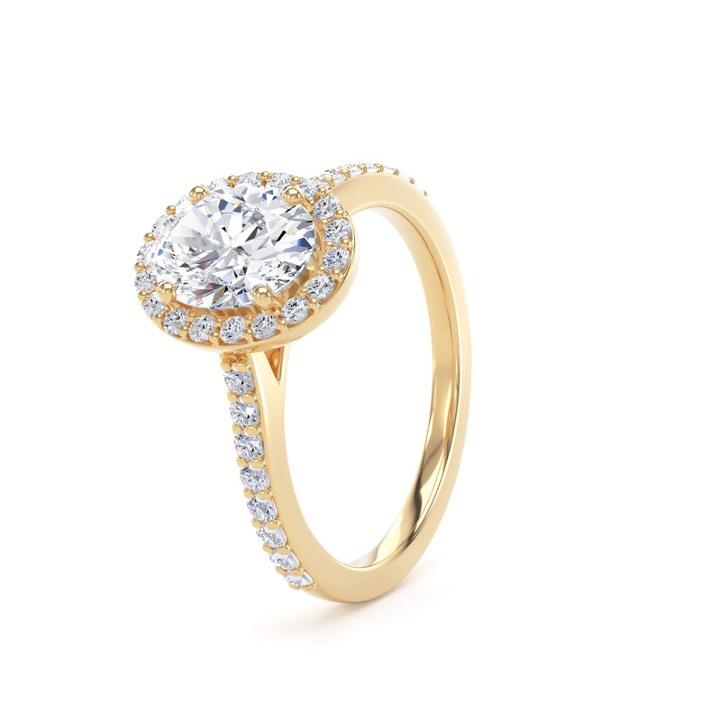 Noa Oval Cut Engagement Ring in 9ct Yellow Gold