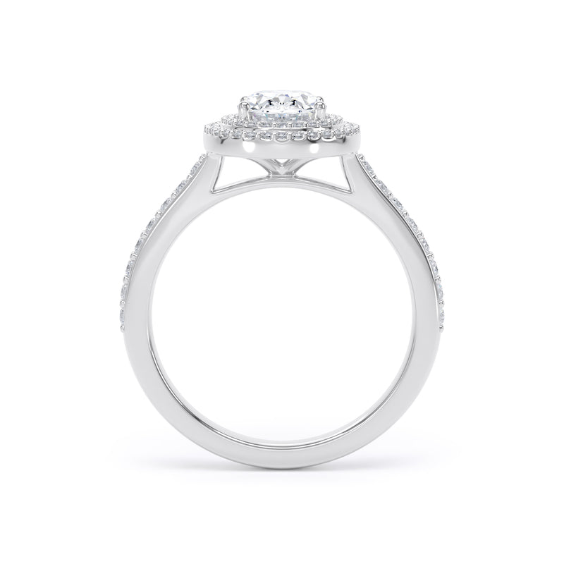 Nina Oval Cut Engagement Ring in 18ct White Gold