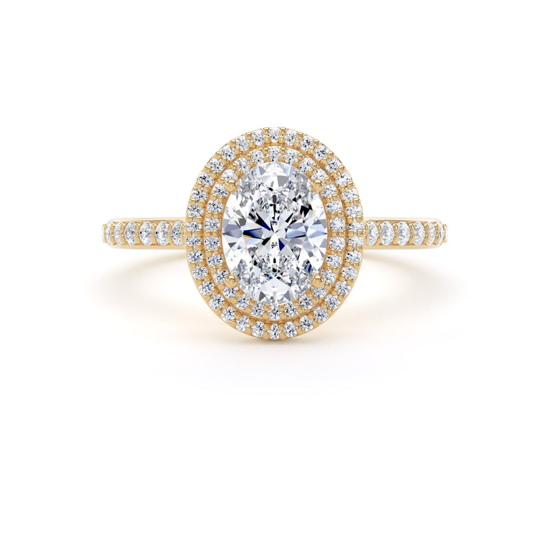 Nina Oval Cut Engagement Ring in 18ct Yellow Gold