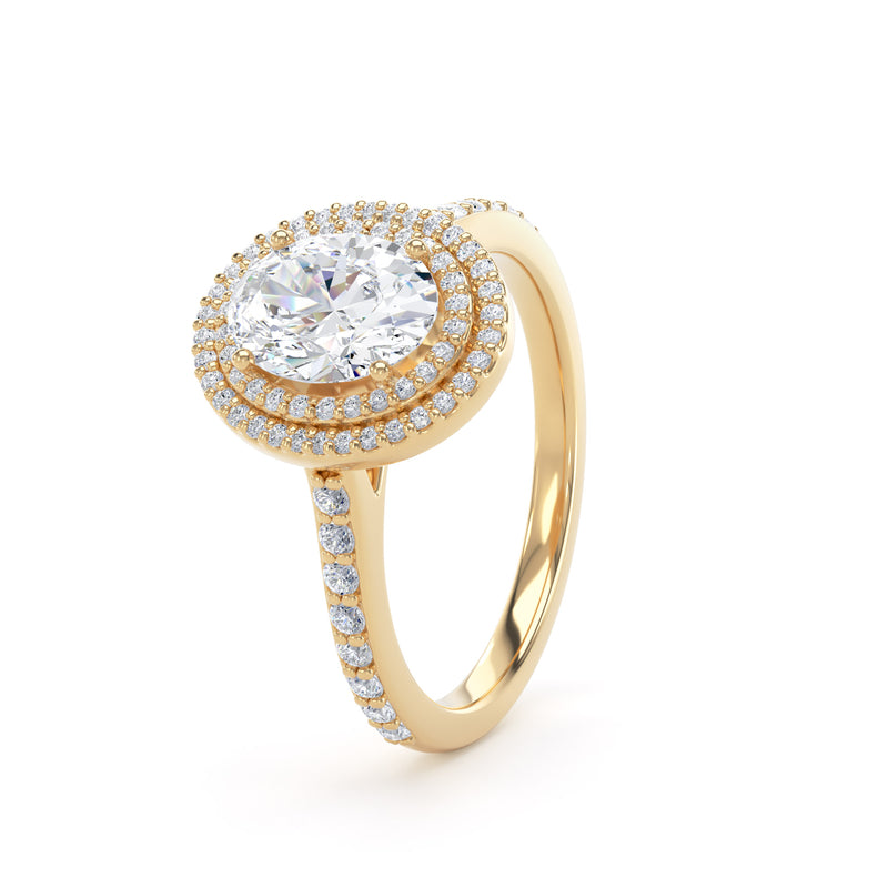 Nina Oval Cut Engagement Ring in 9ct Yellow Gold