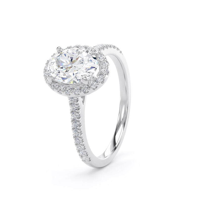 Nia Oval Cut Engagement Ring in 18ct White Gold