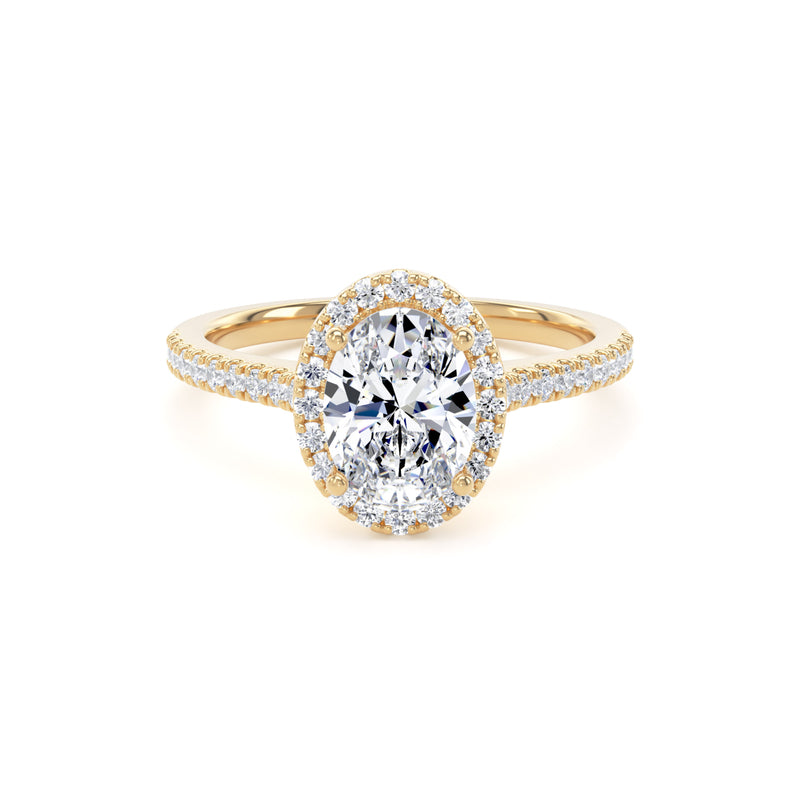 Nia Oval Cut Engagement Ring in 18ct Yellow Gold