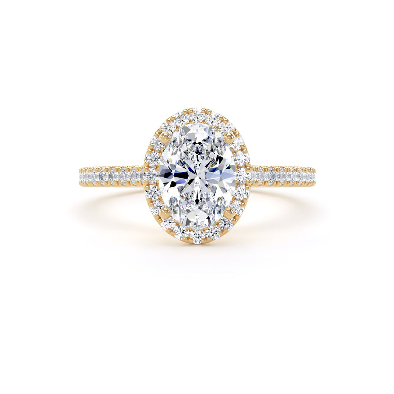 Nia Oval Cut Engagement Ring in 18ct Yellow Gold