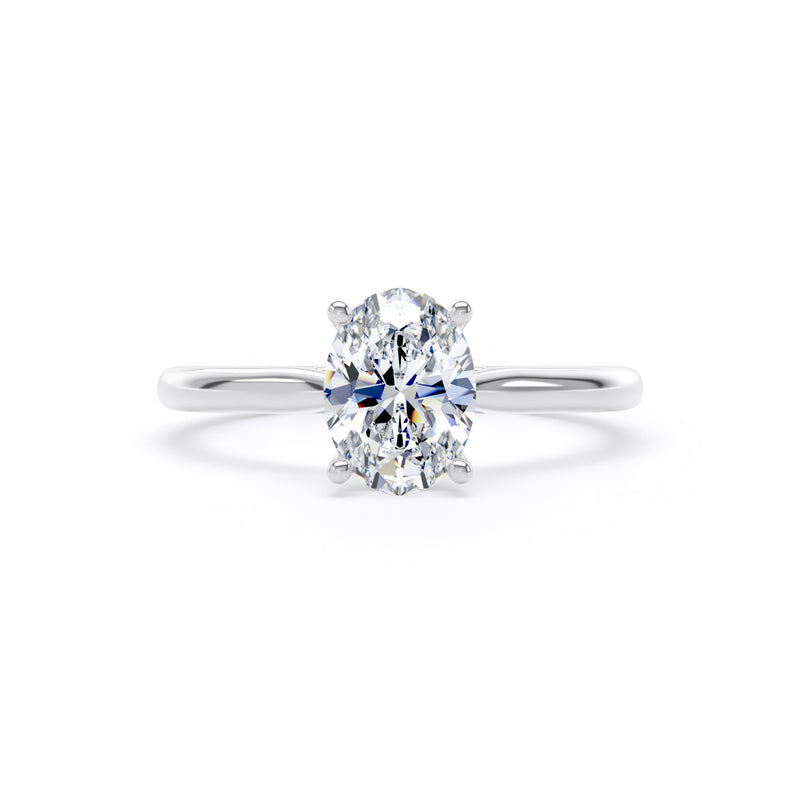 Molly Oval Cut Engagement Ring in 18ct White Gold