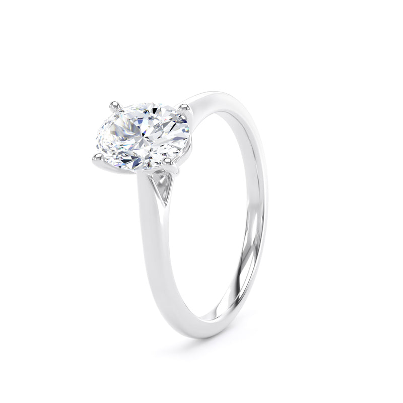 Molly Oval Cut Engagement Ring in 18ct White Gold