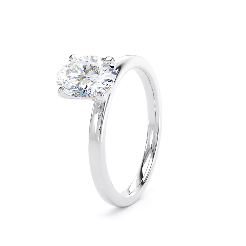 Mira Oval Cut Engagement Ring in Platinum 950