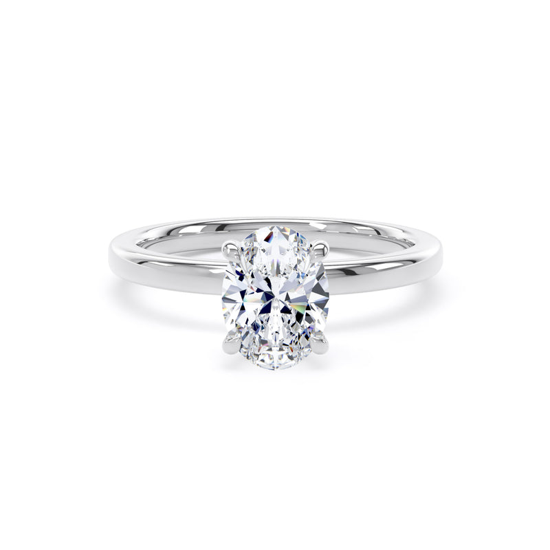 Mira Oval Cut Engagement Ring in 9ct White Gold