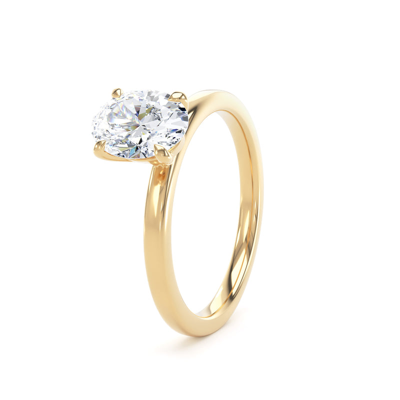 Mira Oval Cut Engagement Ring in 18ct Yellow Gold