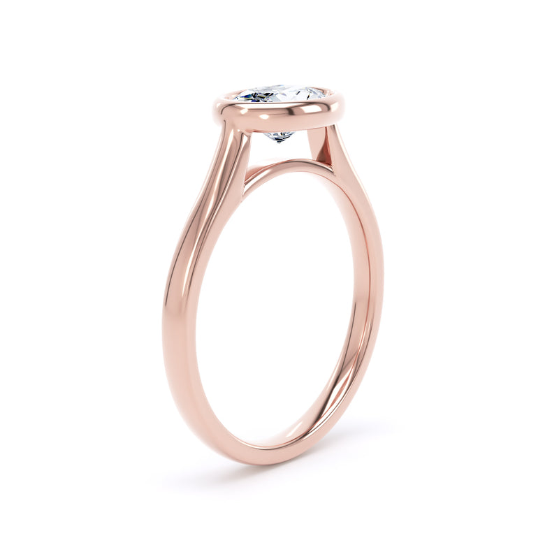 Mila Oval Cut Engagement Ring in 18ct Rose Gold