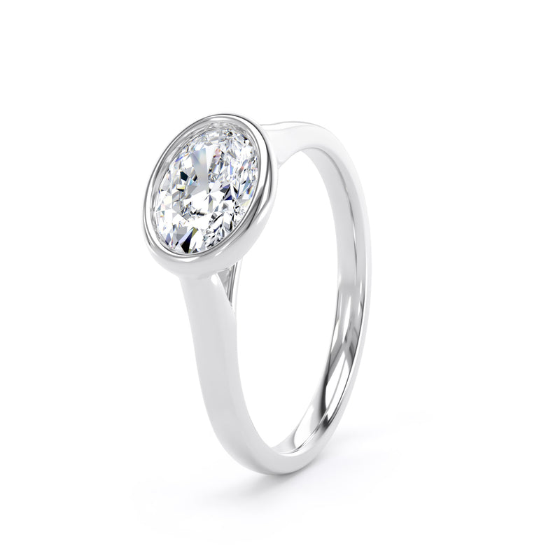 Mila Oval Cut Engagement Ring in 9ct White Gold