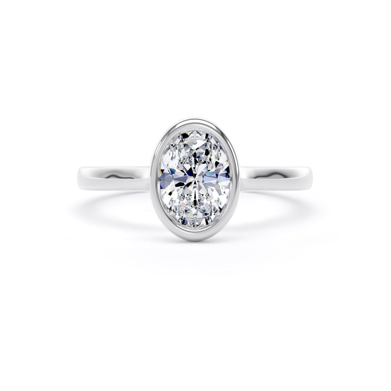 Mia Oval Cut Engagement Ring in 9ct White Gold