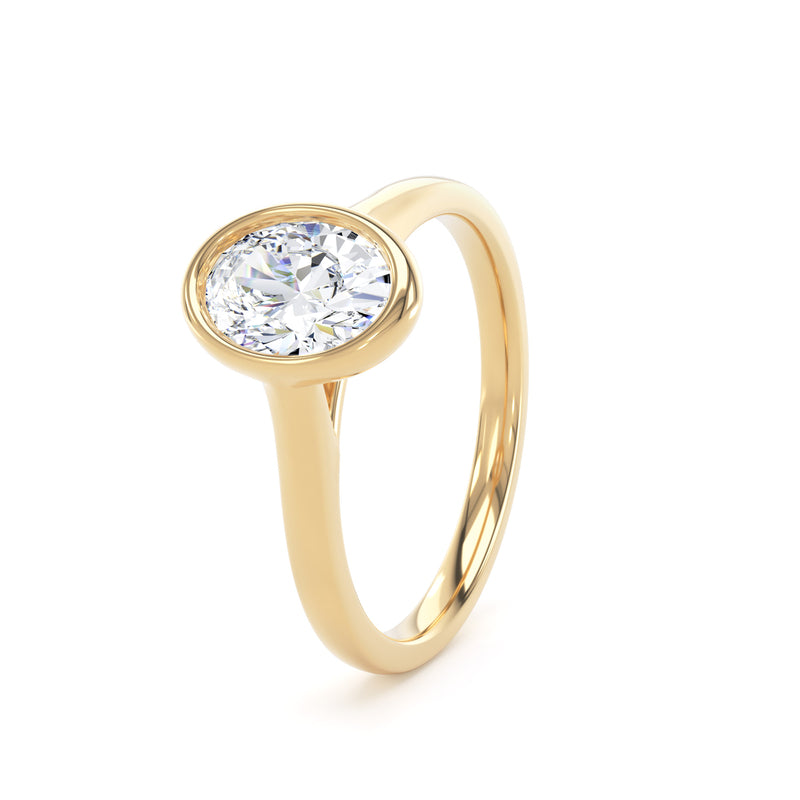 Mia Oval Cut Engagement Ring in 9ct Yellow Gold