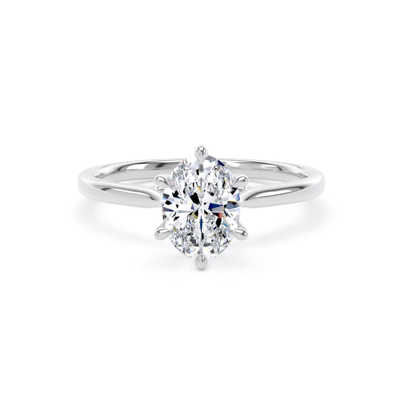 Maya Oval Cut Engagement Ring in 9ct White Gold