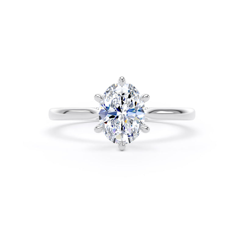 Maya Oval Cut Engagement Ring in 9ct White Gold