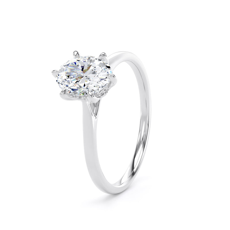 Maya Oval Cut Engagement Ring in 9ct White Gold