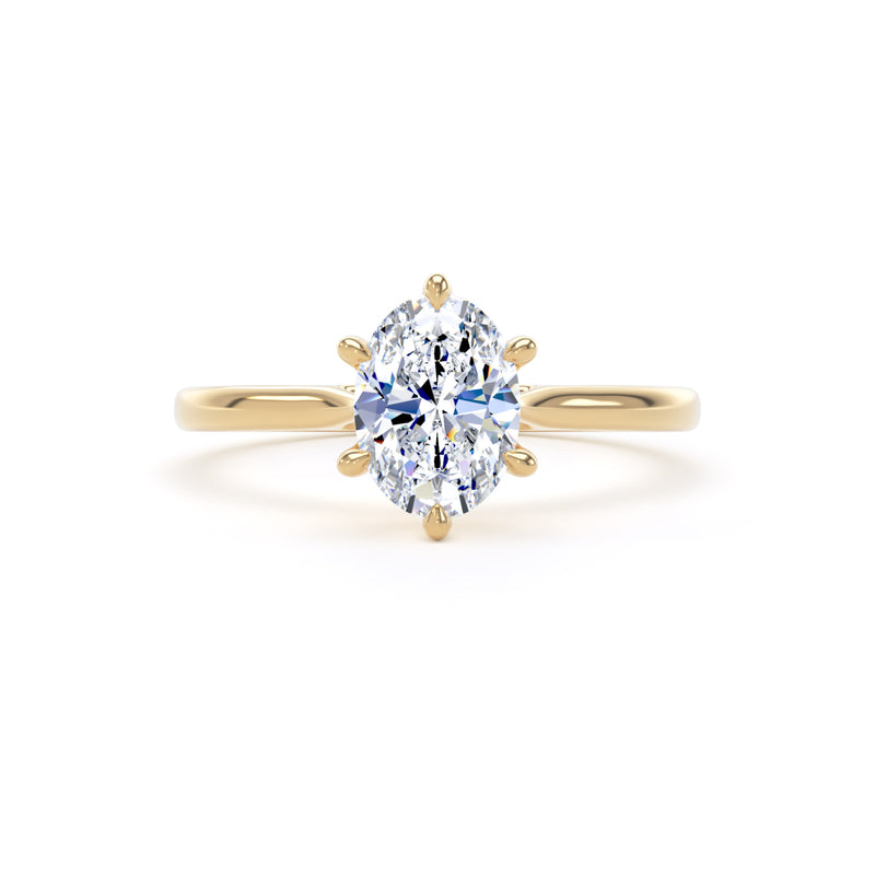 Maya Oval Cut Engagement Ring in 18ct Yellow Gold