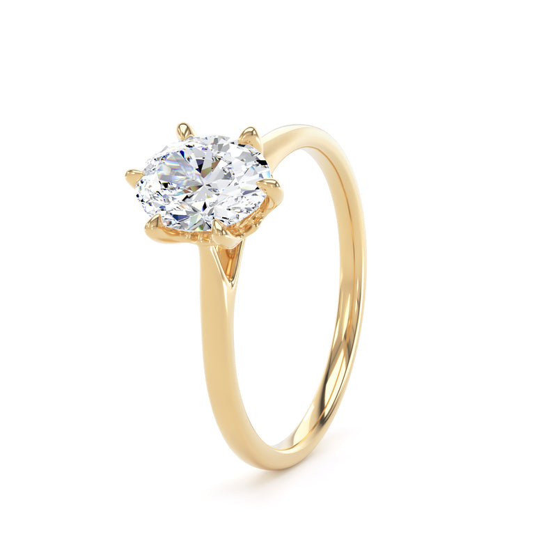 Maya Oval Cut Engagement Ring in 18ct Yellow Gold