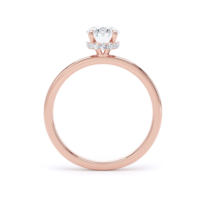 Mary Oval Cut Engagement Ring in 9ct Rose Gold