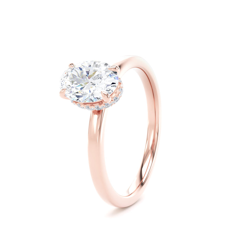 Mary Oval Cut Engagement Ring in 9ct Rose Gold
