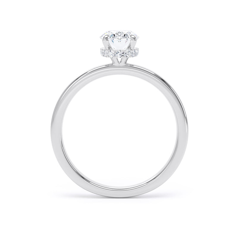 Mary Oval Cut Engagement Ring in 18ct White Gold