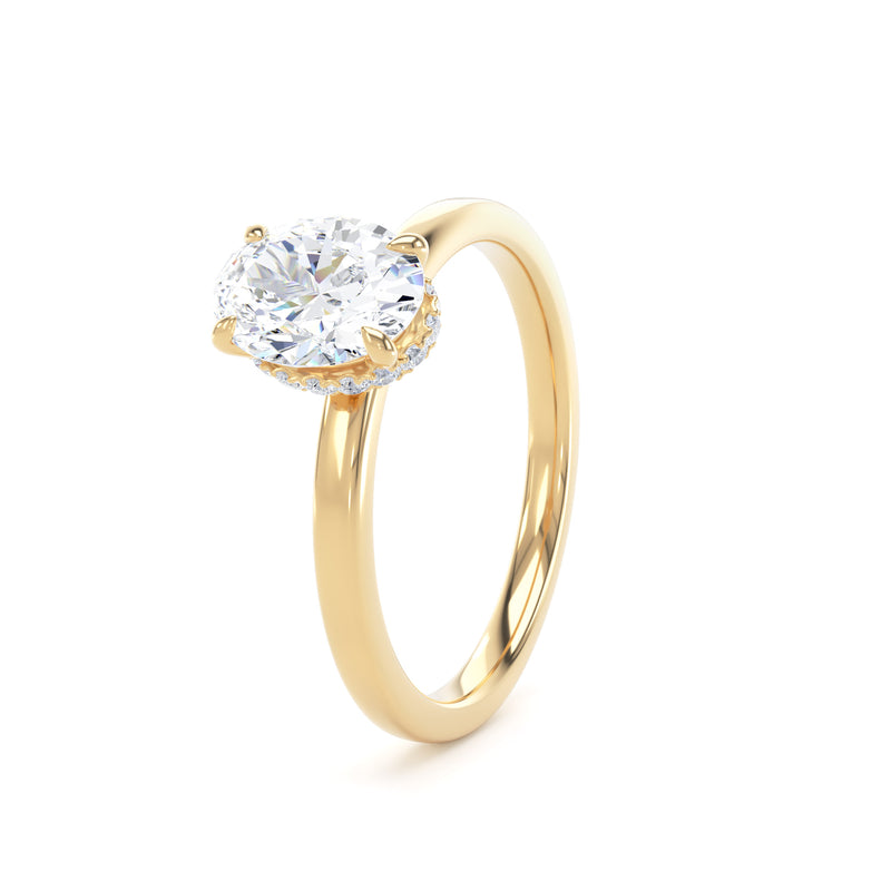Mary Oval Cut Engagement Ring in 9ct Yellow Gold