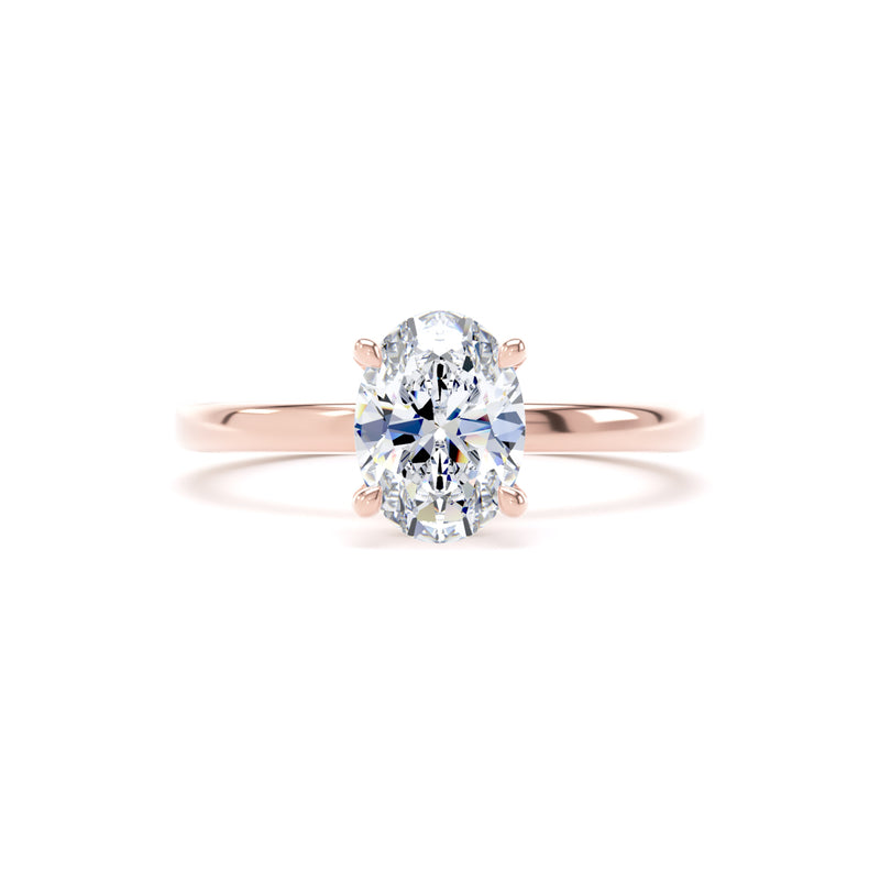 Marie Oval Cut Engagement Ring in 9ct Rose Gold