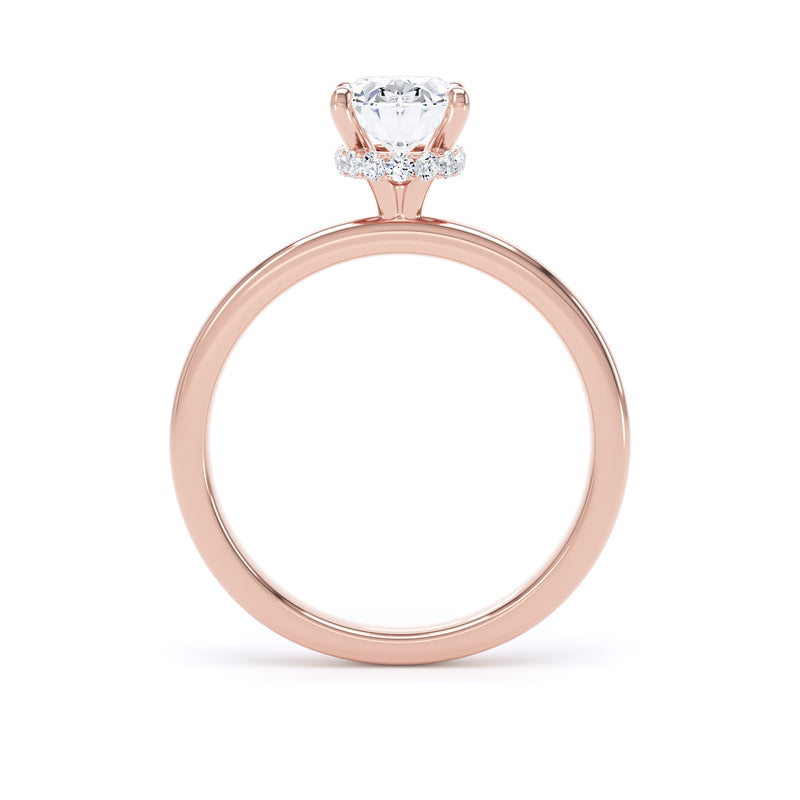 Marie Oval Cut Engagement Ring in 9ct Rose Gold
