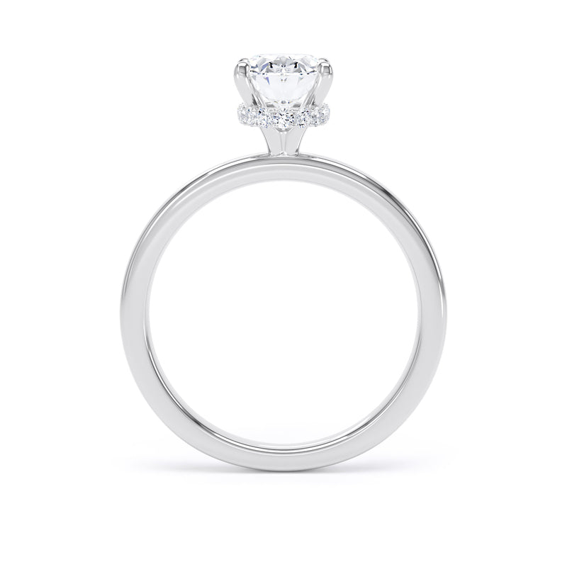 Marie Oval Cut Engagement Ring in 18ct White Gold