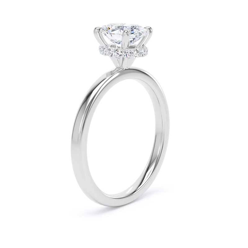 Marie Oval Cut Engagement Ring in 18ct White Gold