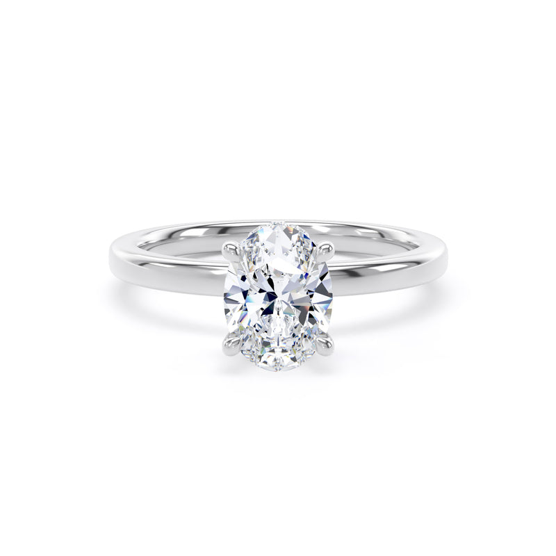 Marie Oval Cut Engagement Ring in 18ct White Gold